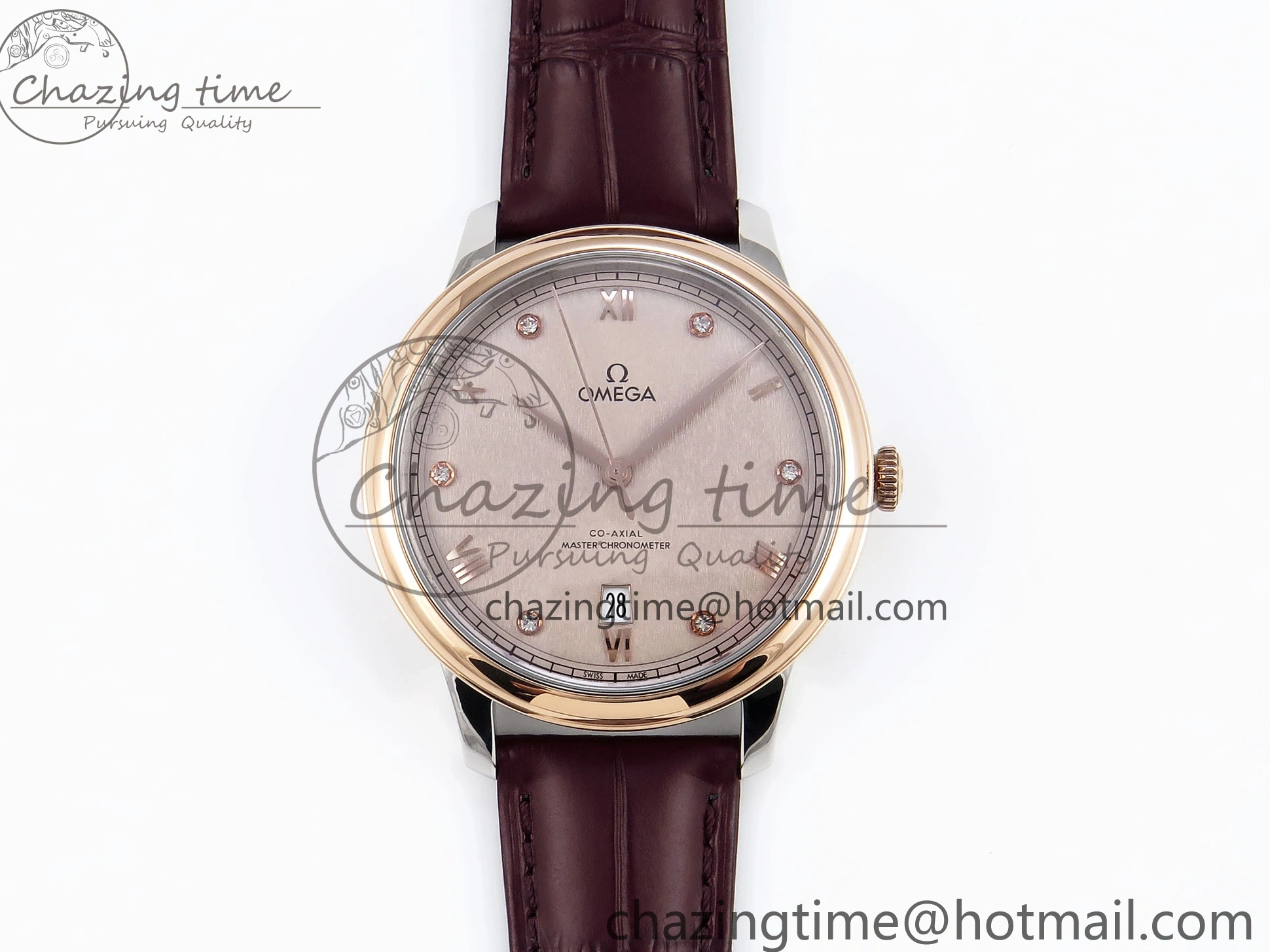 0223 Minimalist De Ville Power Reserve RG MKF 1:1 Best Edition RG Textured Dial on Brown Leather Strap A 7749